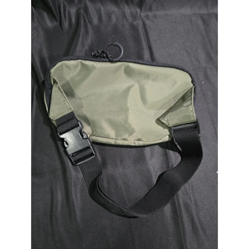 Lone Trail Green Black Nylon Hiking Waist Pack 3 Pockets Adjustable Lightweight